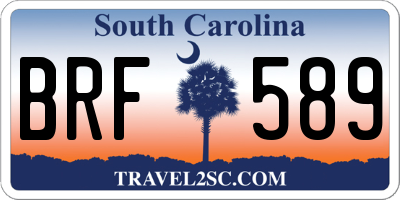 SC license plate BRF589