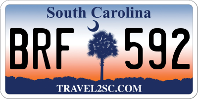 SC license plate BRF592