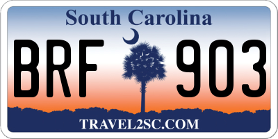 SC license plate BRF903