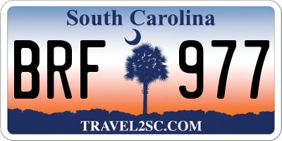 SC license plate BRF977