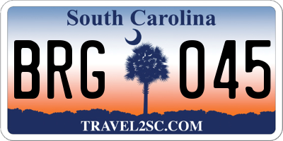 SC license plate BRG045