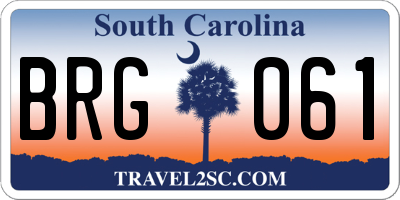 SC license plate BRG061