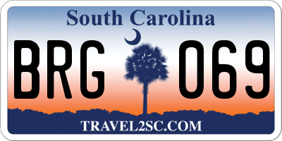 SC license plate BRG069