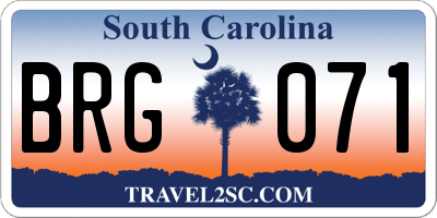 SC license plate BRG071