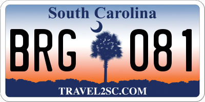 SC license plate BRG081