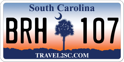 SC license plate BRH107