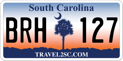 SC license plate BRH127