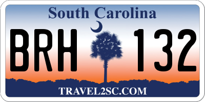 SC license plate BRH132