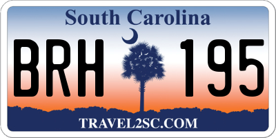 SC license plate BRH195