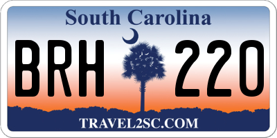 SC license plate BRH220