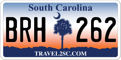 SC license plate BRH262