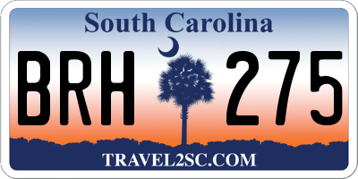 SC license plate BRH275