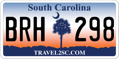SC license plate BRH298
