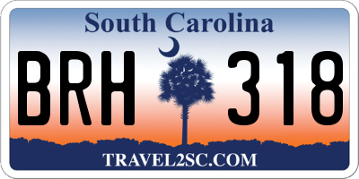 SC license plate BRH318