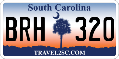 SC license plate BRH320