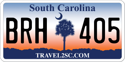 SC license plate BRH405