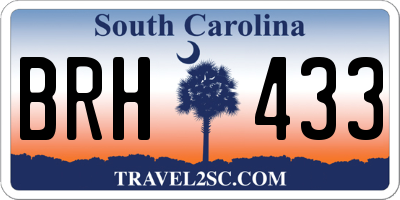 SC license plate BRH433
