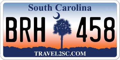 SC license plate BRH458