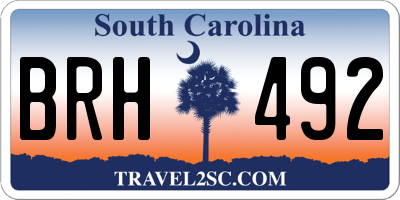 SC license plate BRH492