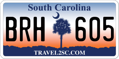 SC license plate BRH605