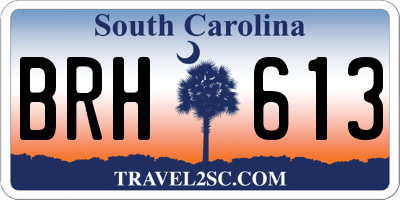 SC license plate BRH613