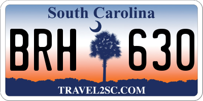 SC license plate BRH630