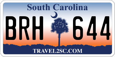 SC license plate BRH644