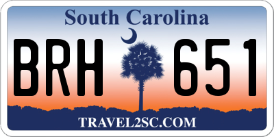 SC license plate BRH651