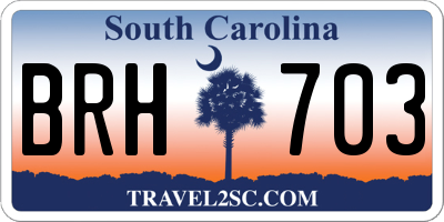 SC license plate BRH703