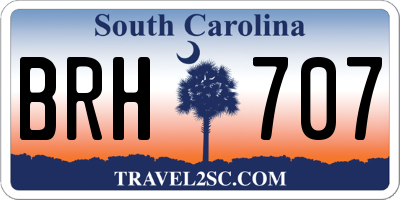 SC license plate BRH707