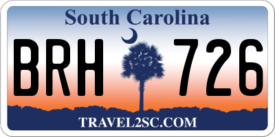 SC license plate BRH726