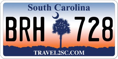 SC license plate BRH728