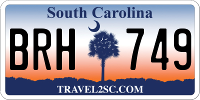 SC license plate BRH749