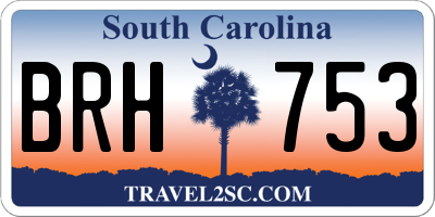 SC license plate BRH753