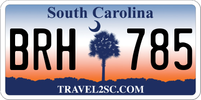 SC license plate BRH785