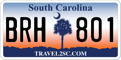SC license plate BRH801