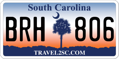 SC license plate BRH806