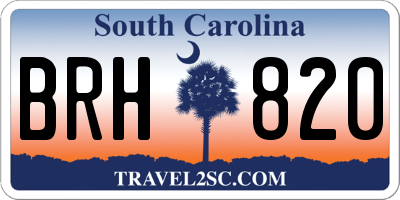 SC license plate BRH820