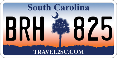 SC license plate BRH825