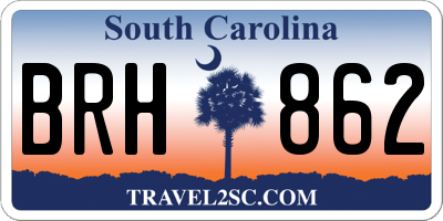 SC license plate BRH862