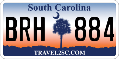SC license plate BRH884