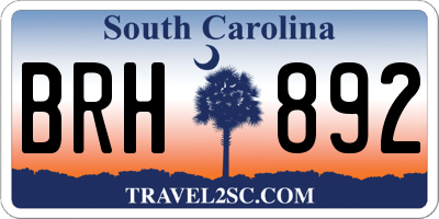 SC license plate BRH892