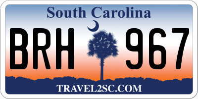 SC license plate BRH967