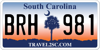 SC license plate BRH981
