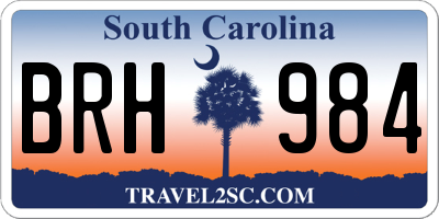 SC license plate BRH984