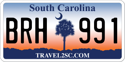 SC license plate BRH991