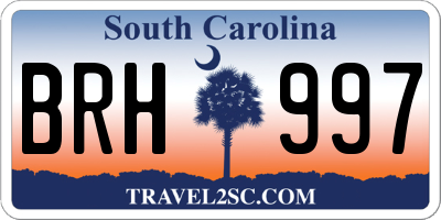 SC license plate BRH997