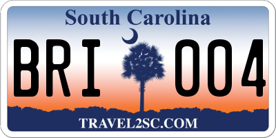 SC license plate BRI004