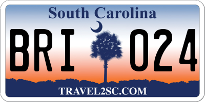 SC license plate BRI024