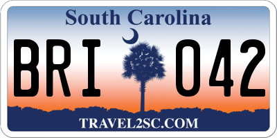 SC license plate BRI042